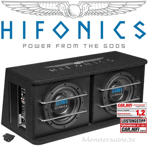 Hifonics 600 watt 2x20cm - 2x20cm, aktiv